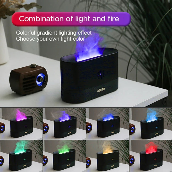 Kinscoter Aroma Diffuser Air Humidifier Ultrasonic Cool Mist Maker Fogger Led Essential Oil Flame Lamp Difusor BLYNTRA