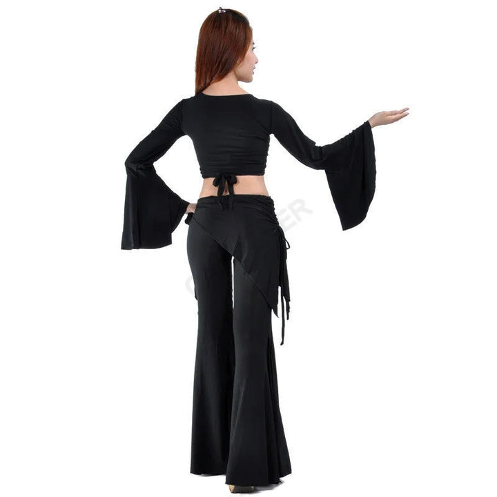 Belly Dance Costume set butterfly top Split tribal pants Performance Oriental Competition Bellydance Dancing Practice Wear Suits SHOPPING HUB