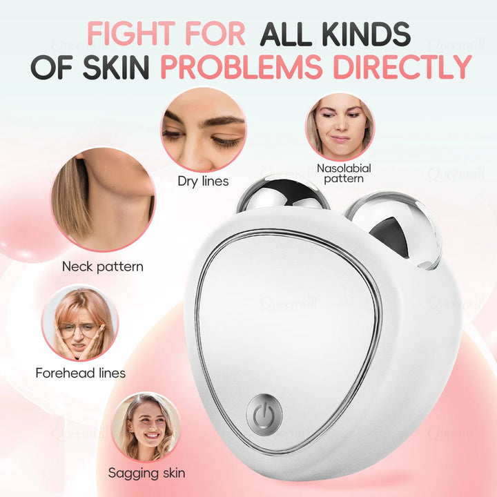 EMS Face Lifting Machine Facial Massager Microcurrent Roller Skin Tightening Rejuvenation Beauty Charging Facial Anti Wrinkle BLYNTRA