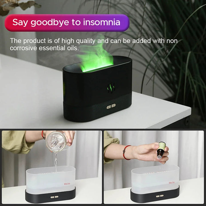 Kinscoter Aroma Diffuser Air Humidifier Ultrasonic Cool Mist Maker Fogger Led Essential Oil Flame Lamp Difusor BLYNTRA