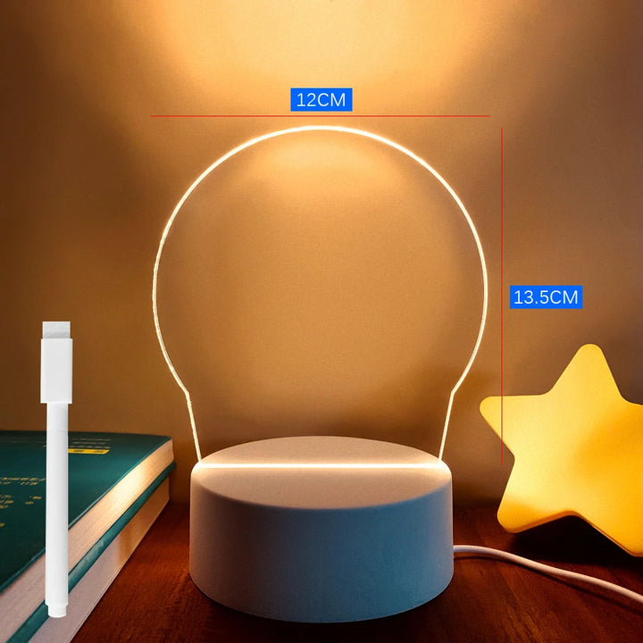 Note Board Creative Led Night Light USB Message Board Holiday Light With Pen Gifts For Children Girlfriend Decoration Night Lamp BLYNTRA