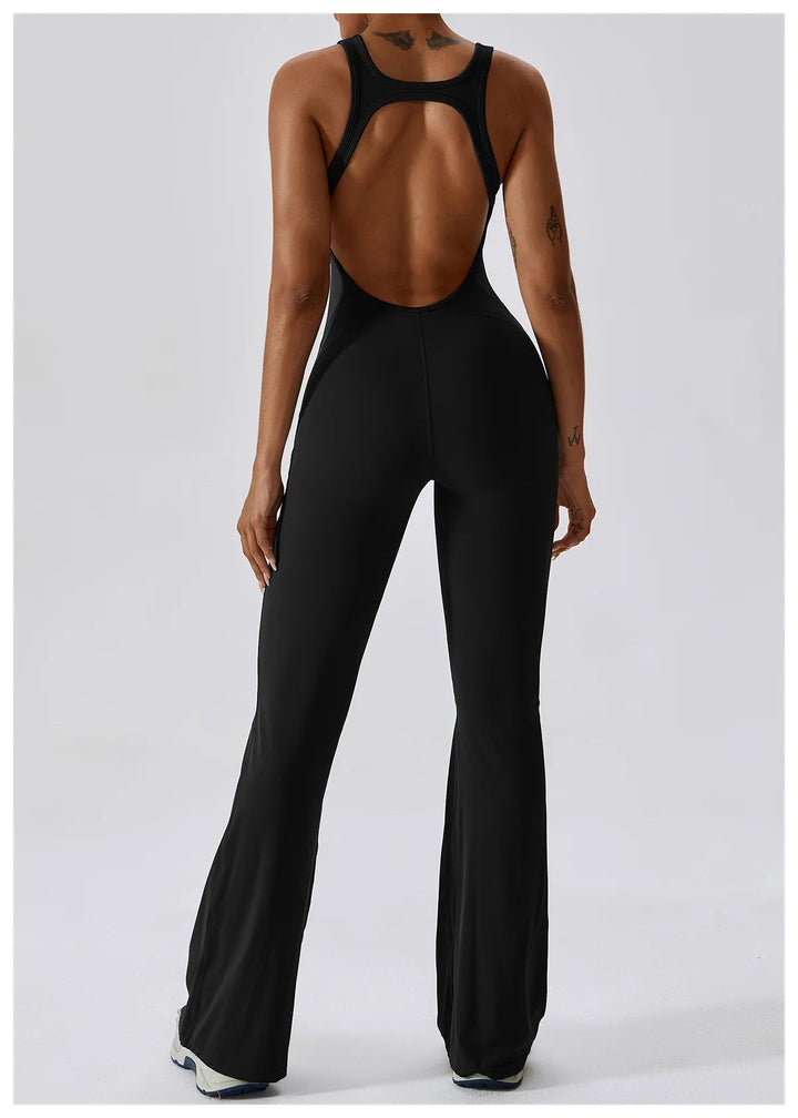 Sexy Back V Jumpsuit Gym Set Women Training Yoga Suit Sportswear Women Sports Jumpsuit Fitness Rompers Stretch Workout Bodysuits SHOPPING HUB