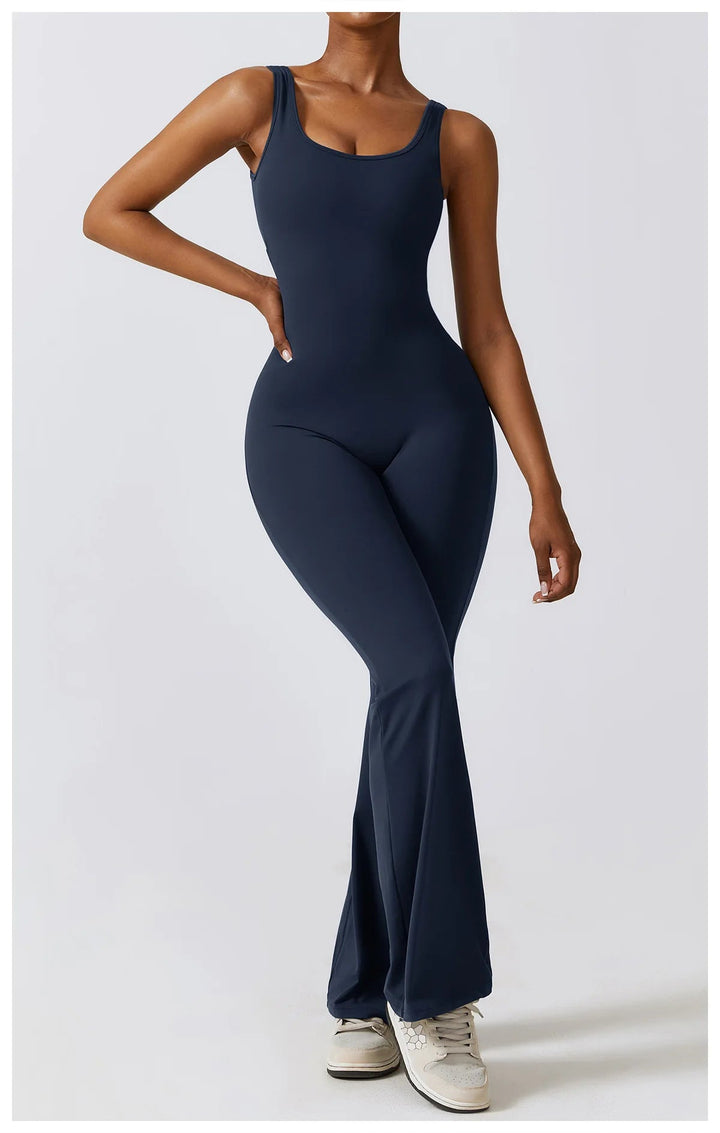 Sexy Back V Jumpsuit Gym Set Women Training Yoga Suit Sportswear Women Sports Jumpsuit Fitness Rompers Stretch Workout Bodysuits SHOPPING HUB