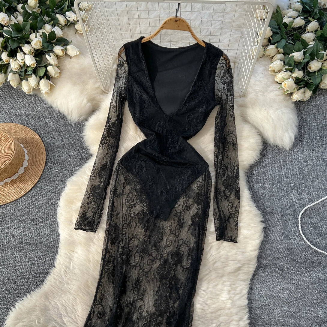 LaceMuse Sheer Elegance Dress SHOPPING HUB