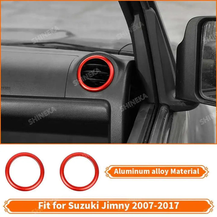 SHINEKA Car Red Interior & Exterior Decoration Cover fit for Suzuki Jimny 2007 2008 2009 2010 2011 2012 2013 2014 2015 2016 2017 BLYNTRA