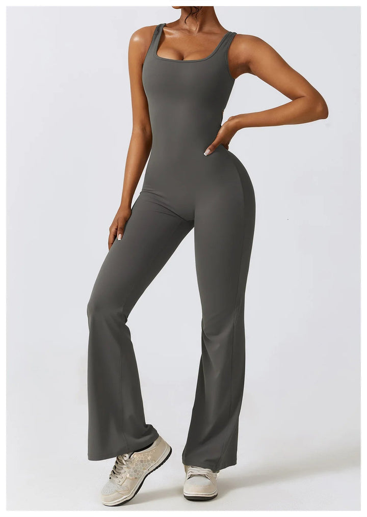 Sexy Back V Jumpsuit Gym Set Women Training Yoga Suit Sportswear Women Sports Jumpsuit Fitness Rompers Stretch Workout Bodysuits SHOPPING HUB