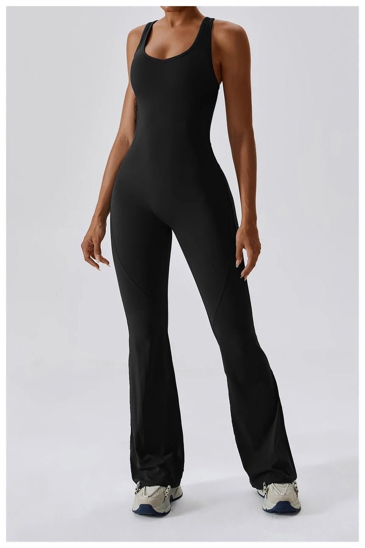 Sexy Back V Jumpsuit Gym Set Women Training Yoga Suit Sportswear Women Sports Jumpsuit Fitness Rompers Stretch Workout Bodysuits SHOPPING HUB