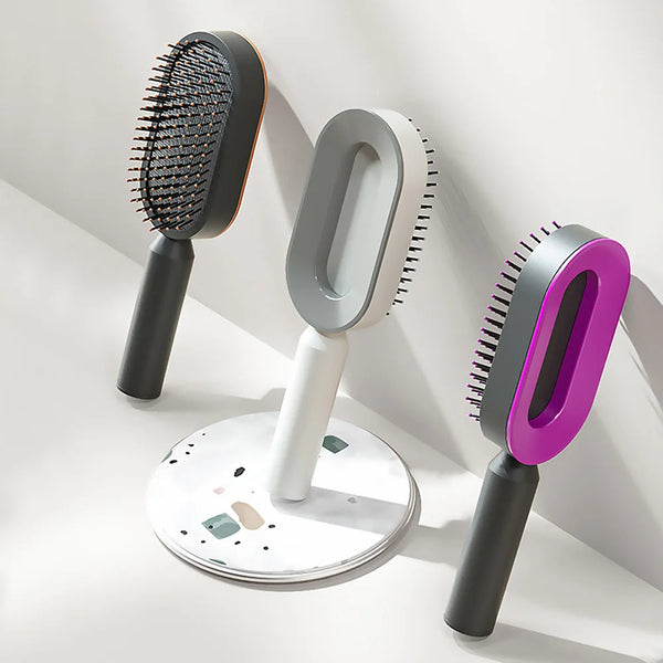 Airbag Massage Combs Self Cleaning Hair Brush Anti-static Wet Dry Curly Detangler Hairbrush Women Hairdressing Styling Hair Tool SHOPPING HUB