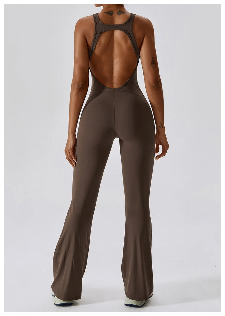 Sexy Back V Jumpsuit Gym Set Women Training Yoga Suit Sportswear Women Sports Jumpsuit Fitness Rompers Stretch Workout Bodysuits SHOPPING HUB