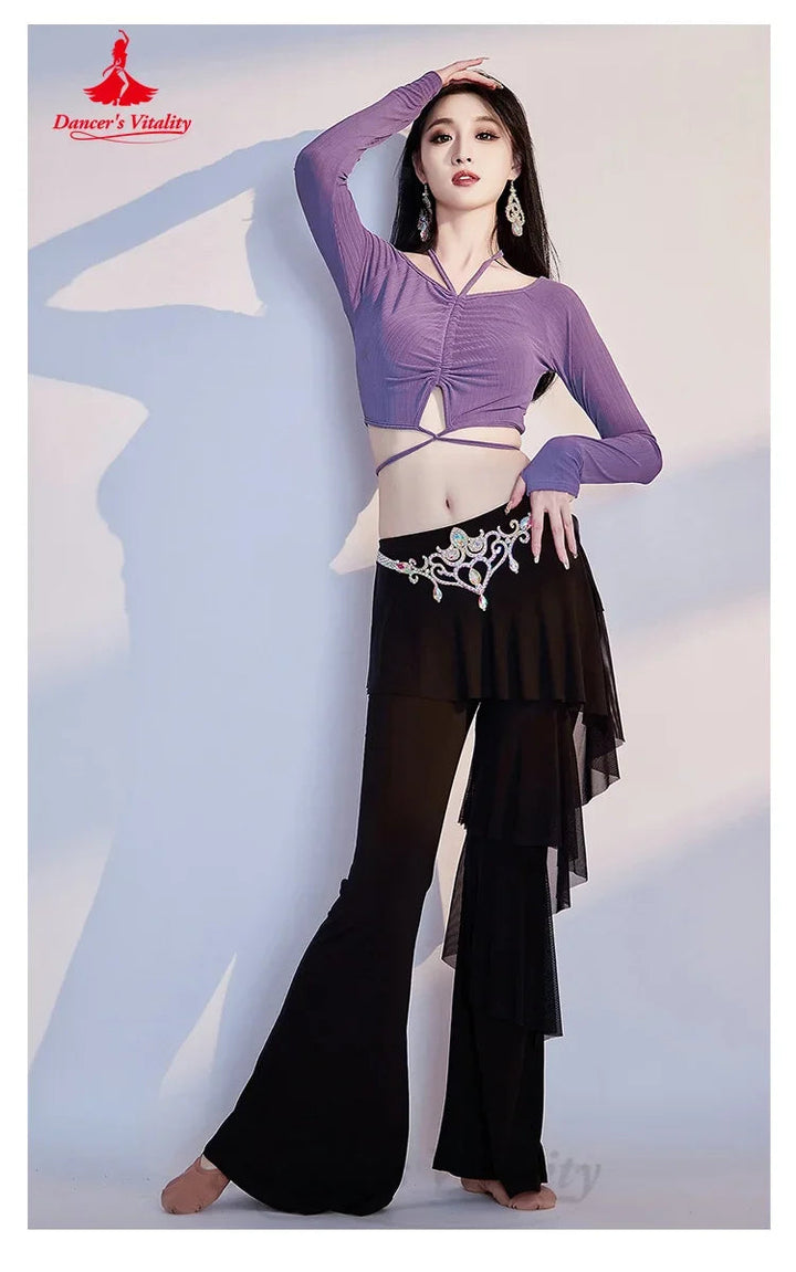 Belly Dance Practice Clothes Comfortable Slimming Flared Pants Adult Female Oriental Dancing Training Professional Clothing SHOPPING HUB