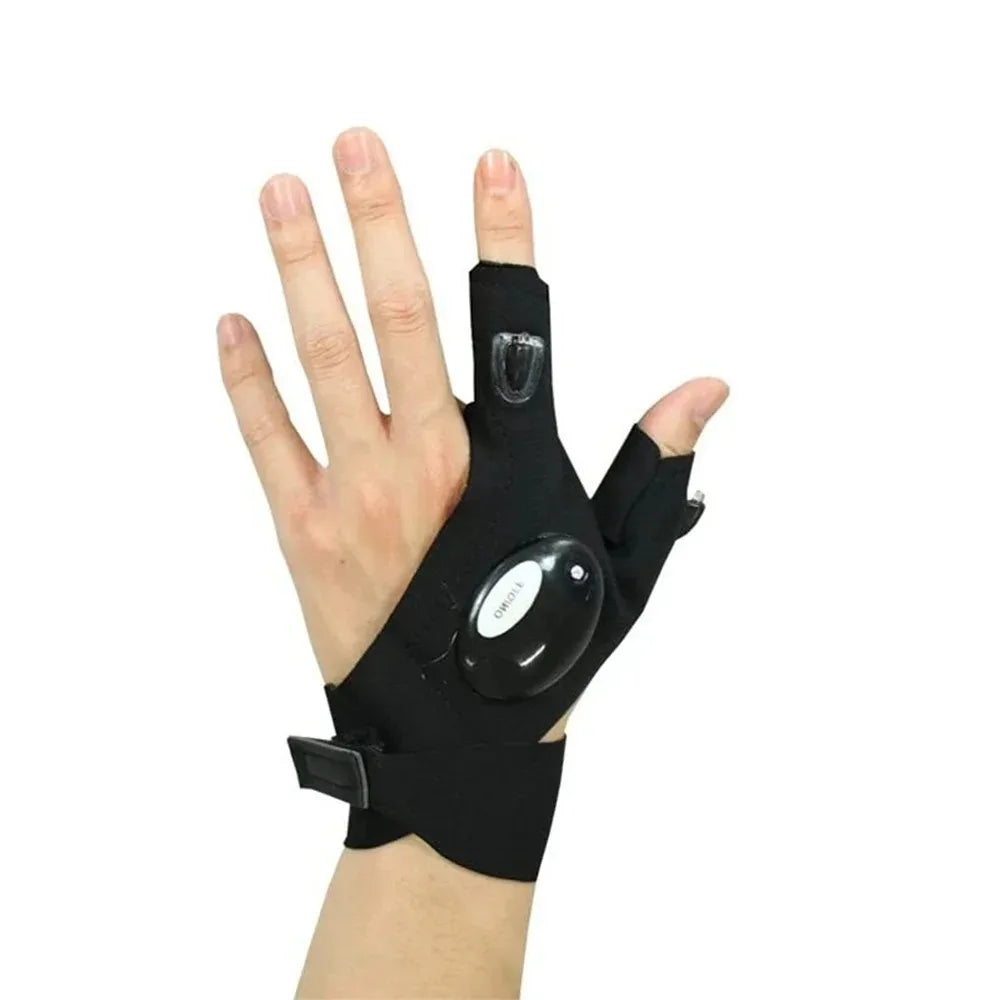 LED Flashlight Luminous Running Gloves Waterproof Cycling Camping Hiking Rescue Glove Lamp Lighting Gloves Fingerless Gloves BLYNTRA