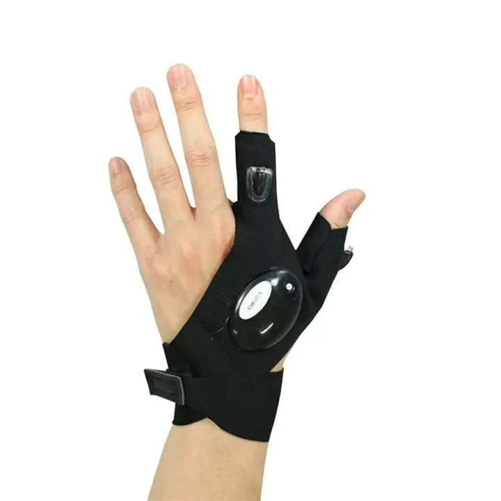 LED Flashlight Luminous Running Gloves Waterproof Cycling Camping Hiking Rescue Glove Lamp Lighting Gloves Fingerless Gloves BLYNTRA