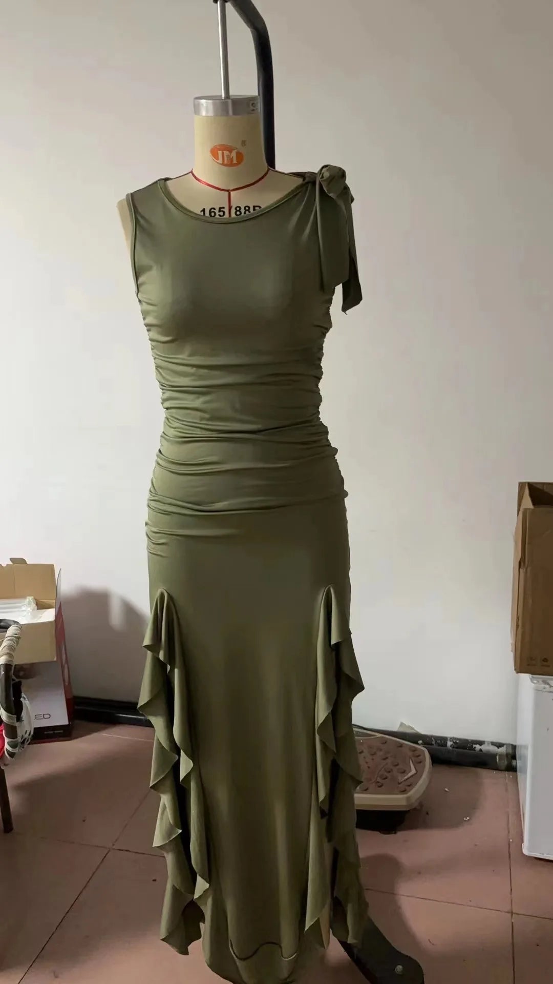 VintaGlow Y2K Ruffle Maxi Dress SHOPPING HUB