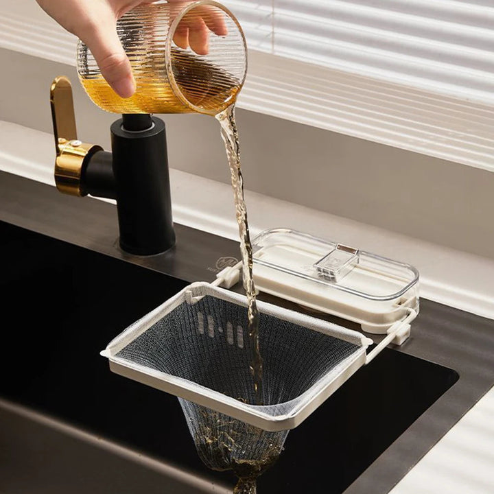 Kitchen Sink Filter Drainage Rack With 50pcs Fiter Mesh Foldable Trash Strainer Holder Garbage Net Shelf For Sink Accessory SHOPPING HUB