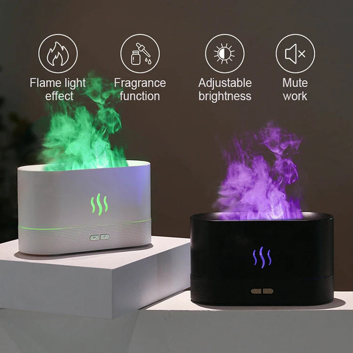 Kinscoter Aroma Diffuser Air Humidifier Ultrasonic Cool Mist Maker Fogger Led Essential Oil Flame Lamp Difusor BLYNTRA