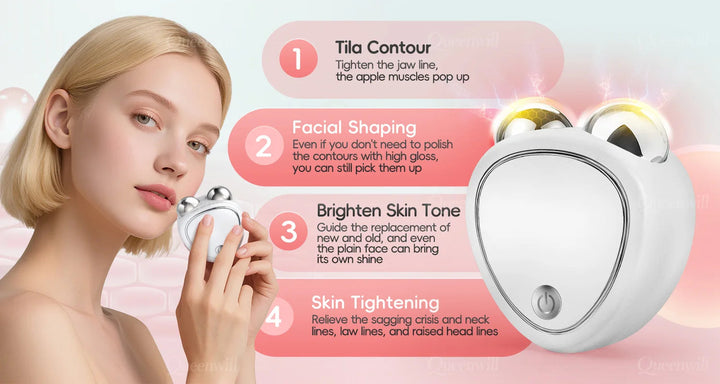 EMS Face Lifting Machine Facial Massager Microcurrent Roller Skin Tightening Rejuvenation Beauty Charging Facial Anti Wrinkle BLYNTRA