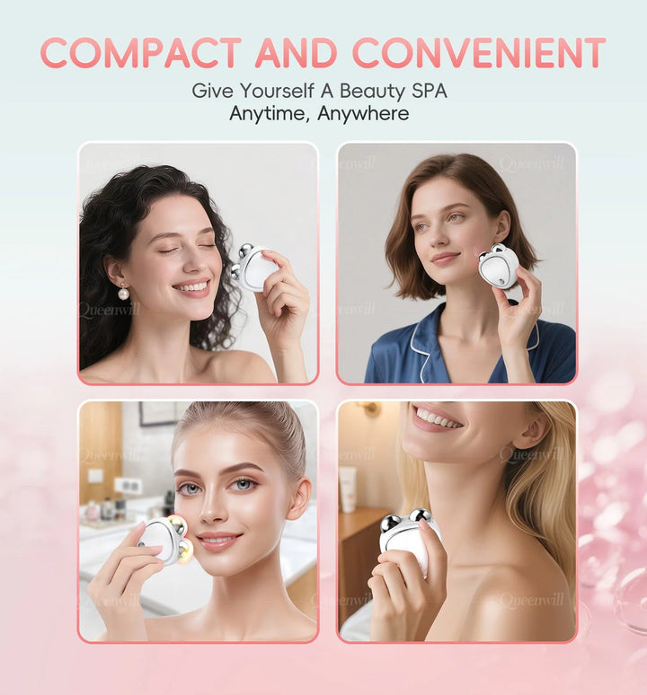 EMS Face Lifting Machine Facial Massager Microcurrent Roller Skin Tightening Rejuvenation Beauty Charging Facial Anti Wrinkle BLYNTRA