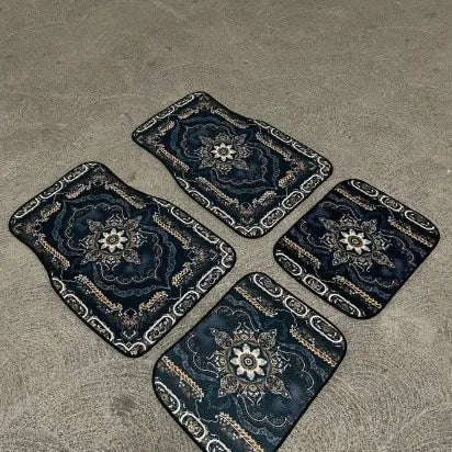 4PCS Universal Car Mats Set, Polyester All Weather Front Floor Mats, Non Slip Auto Carpets for Cars BLYNTRA
