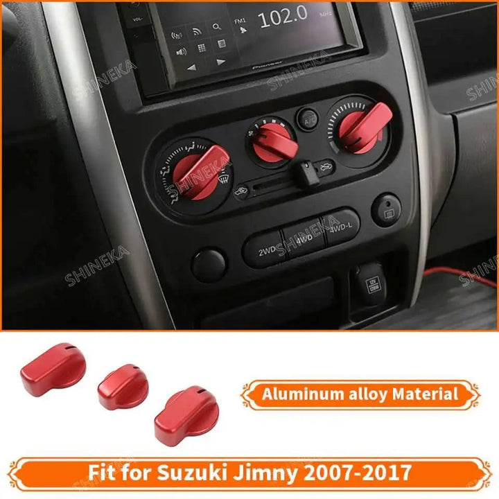 SHINEKA Car Red Interior & Exterior Decoration Cover fit for Suzuki Jimny 2007 2008 2009 2010 2011 2012 2013 2014 2015 2016 2017 BLYNTRA
