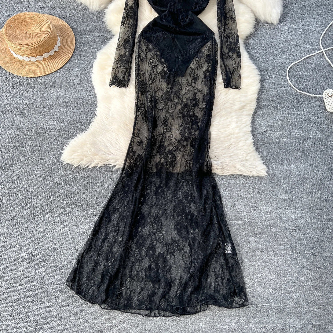 LaceMuse Sheer Elegance Dress SHOPPING HUB