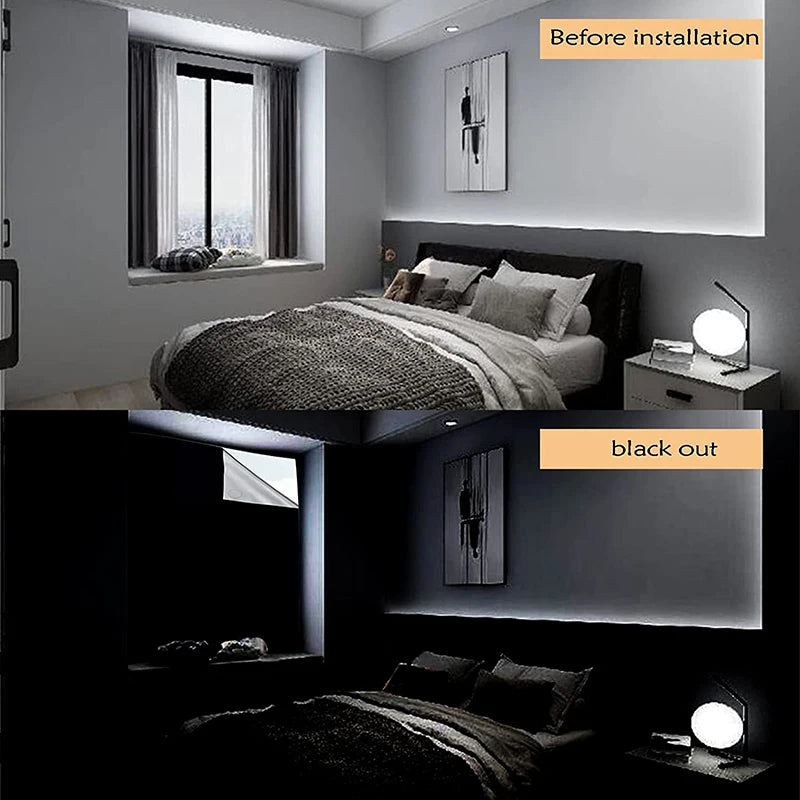 BLYNTRA Total Blackout Window Film – Removable 100% Light Block BLYNTRA