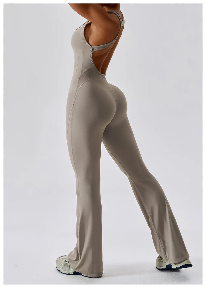 Sexy Back V Jumpsuit Gym Set Women Training Yoga Suit Sportswear Women Sports Jumpsuit Fitness Rompers Stretch Workout Bodysuits SHOPPING HUB