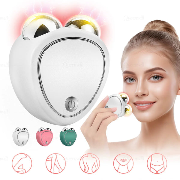 EMS Face Lifting Machine Facial Massager Microcurrent Roller Skin Tightening Rejuvenation Beauty Charging Facial Anti Wrinkle BLYNTRA