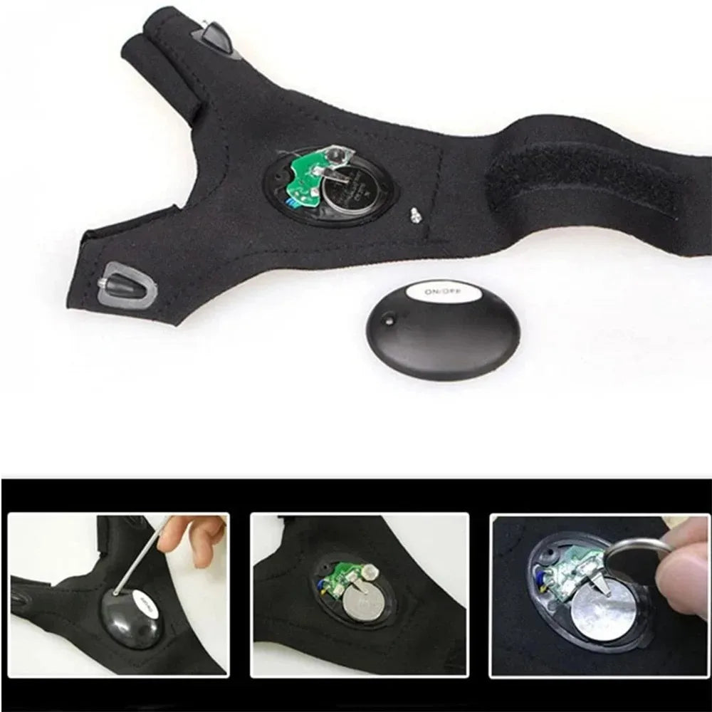 LED Flashlight Luminous Running Gloves Waterproof Cycling Camping Hiking Rescue Glove Lamp Lighting Gloves Fingerless Gloves BLYNTRA