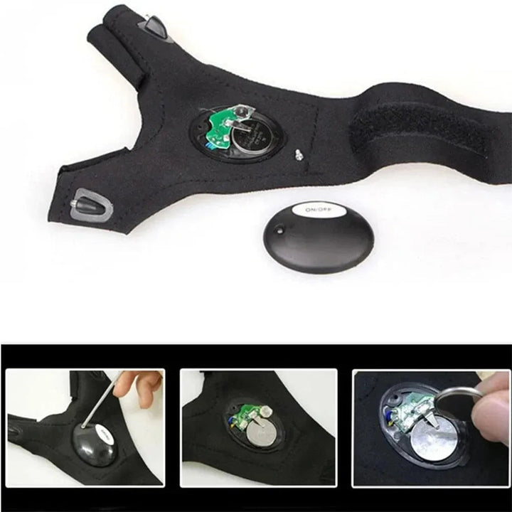 LED Flashlight Luminous Running Gloves Waterproof Cycling Camping Hiking Rescue Glove Lamp Lighting Gloves Fingerless Gloves BLYNTRA