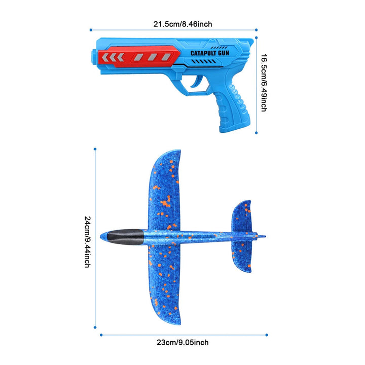 Airplane Launcher Toys Outdoor Sports Flying Toy Kids Catapult Plane Shooting Fly Roundabout Airplane Gun Toy Boys Birthday Gift BLYNTRA