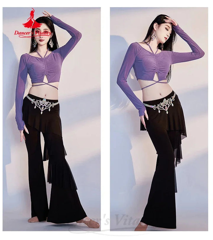 Belly Dance Practice Clothes Comfortable Slimming Flared Pants Adult Female Oriental Dancing Training Professional Clothing SHOPPING HUB