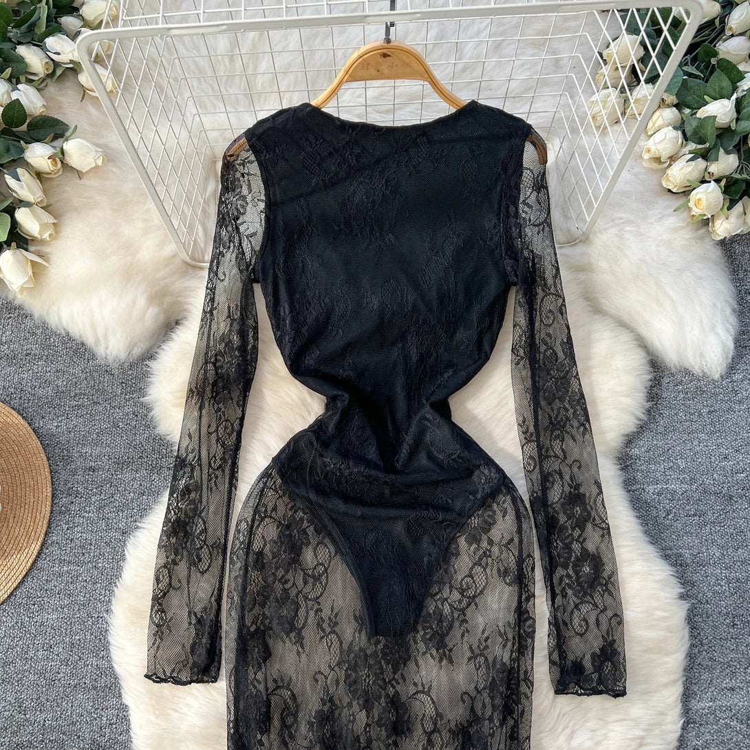 LaceMuse Sheer Elegance Dress SHOPPING HUB