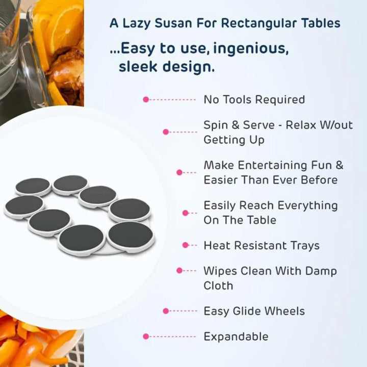 Kitchen Dining Table Turntable Kitchen Countertop Turntable 360 Degree Rotation Versatile Heat Resistant for Rectangular Table BLYNTRA