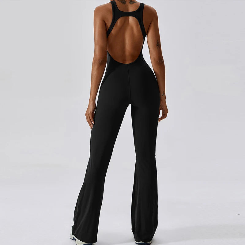 FlexGlam V-Back Fitness Jumpsuit SHOPPING HUB