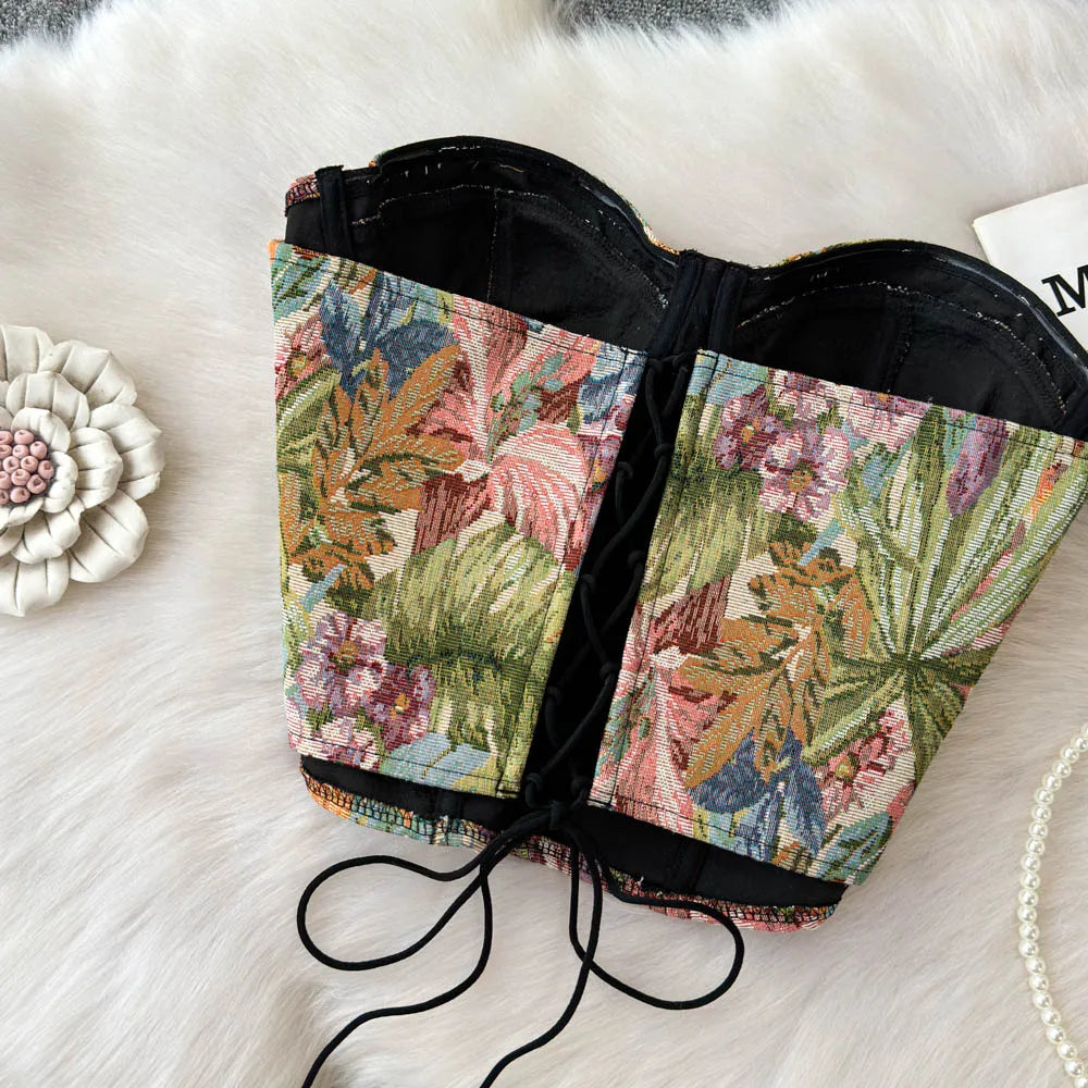 Oil Painting Strapless Tank Top BLYNTRA