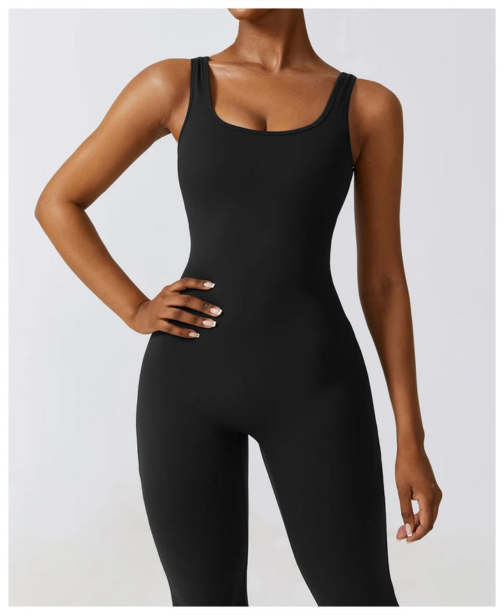 Sexy Back V Jumpsuit Gym Set Women Training Yoga Suit Sportswear Women Sports Jumpsuit Fitness Rompers Stretch Workout Bodysuits SHOPPING HUB