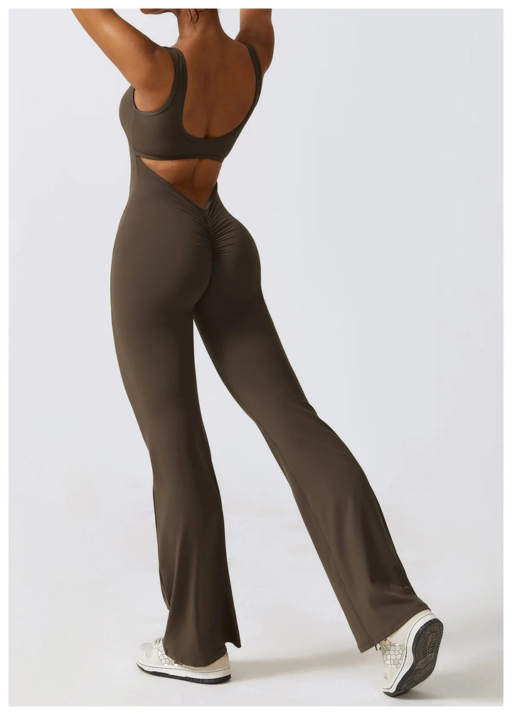Sexy Back V Jumpsuit Gym Set Women Training Yoga Suit Sportswear Women Sports Jumpsuit Fitness Rompers Stretch Workout Bodysuits SHOPPING HUB
