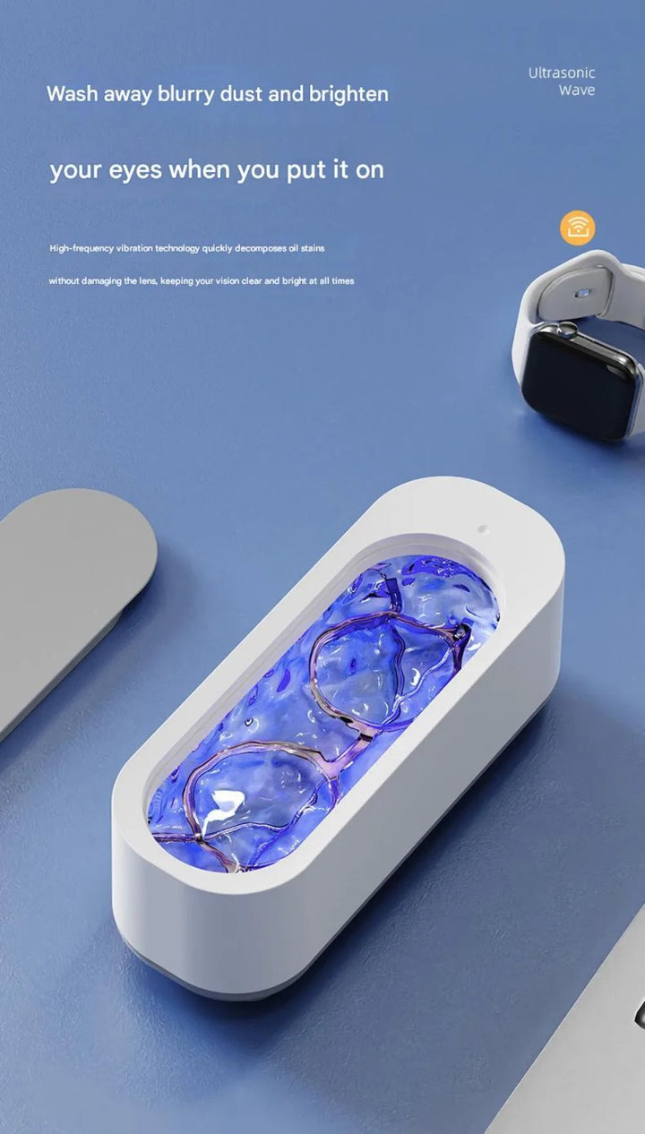 New Ultrasonic Eyeglass Cleaner Multifunctional Vibration Glasses Cleaning Machine USB Rechargeable Mini Washing Machine Jewelry SHOPPING HUB