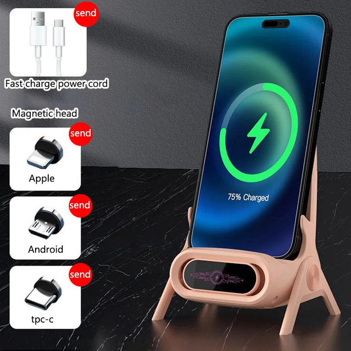 Mini Chair Cordless Charger Stable Support Desktop Phone Stand Tabletop Ornament High Performance Portable 3 in 1 Fast Charger BLYNTRA