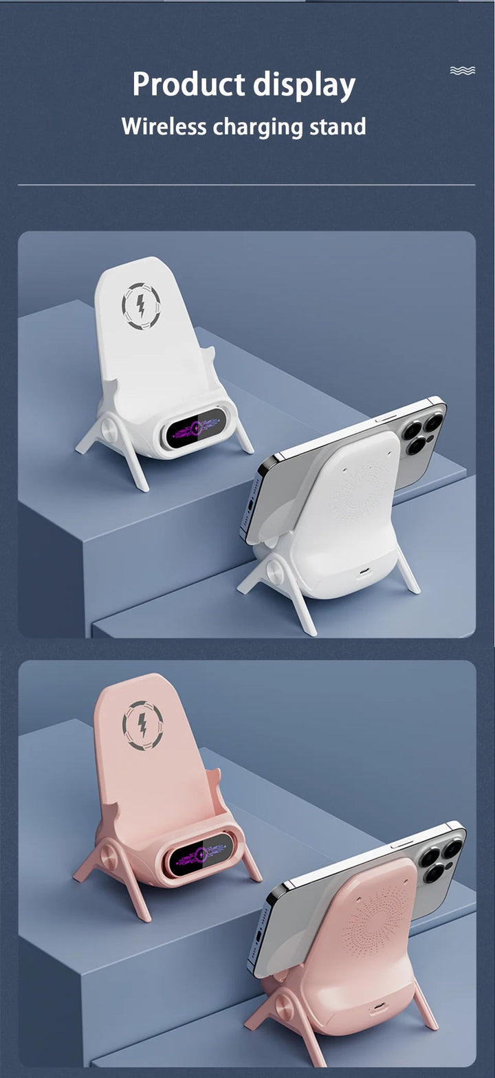 Mini Chair Cordless Charger Stable Support Desktop Phone Stand Tabletop Ornament High Performance Portable 3 in 1 Fast Charger BLYNTRA