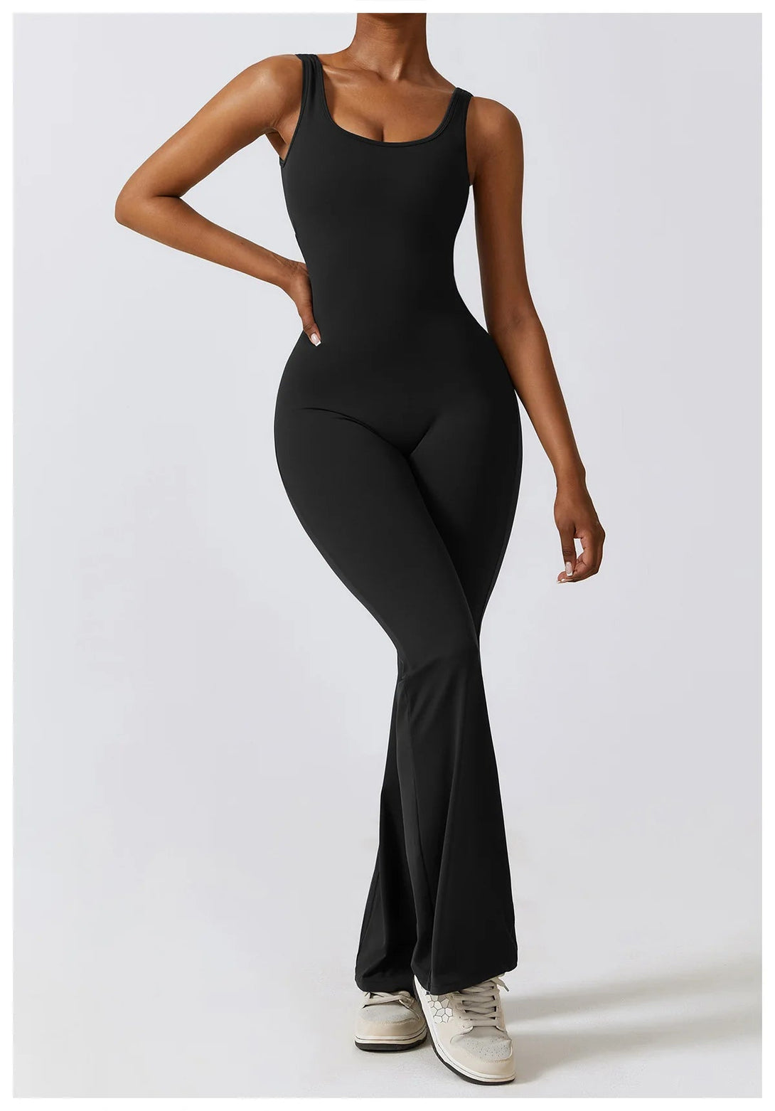 FlexGlam V-Back Fitness Jumpsuit SHOPPING HUB