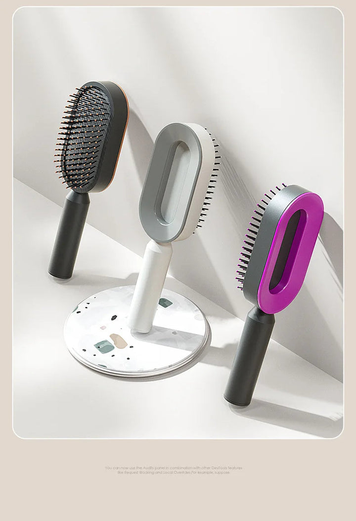 Airbag Massage Combs Self Cleaning Hair Brush Anti-static Wet Dry Curly Detangler Hairbrush Women Hairdressing Styling Hair Tool SHOPPING HUB