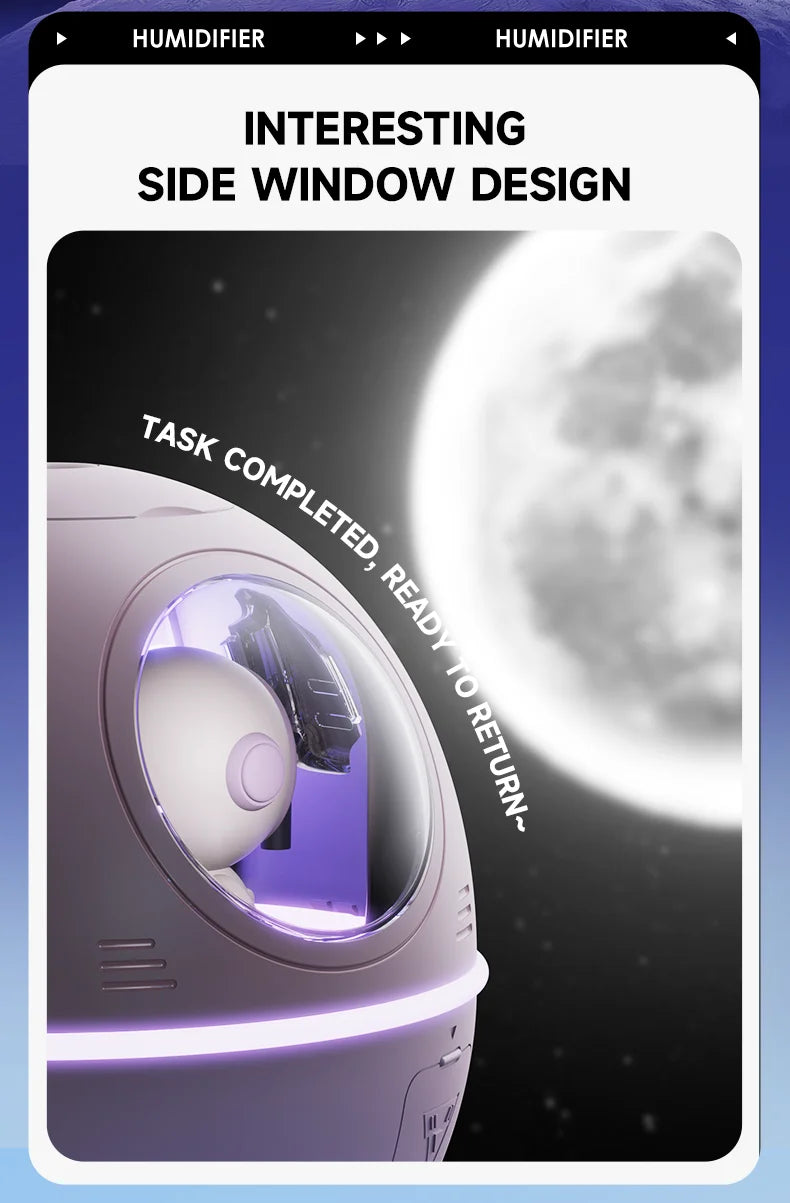 Portable Astronaut Humidifier with LED Light & Aroma Diffuser by BLYNTRA BLYNTRA