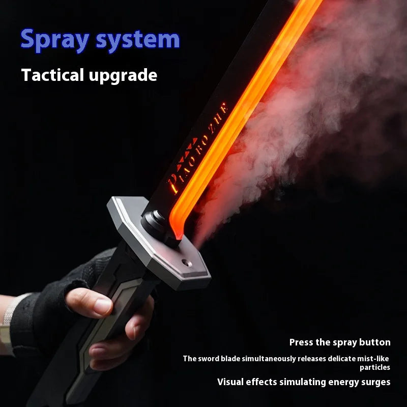 Colorful Streamer Glowing Sword Toys with Spark & Smoke Effect Light Sword Kids Adult Toys Holiday props sword Decompression Toy BLYNTRA