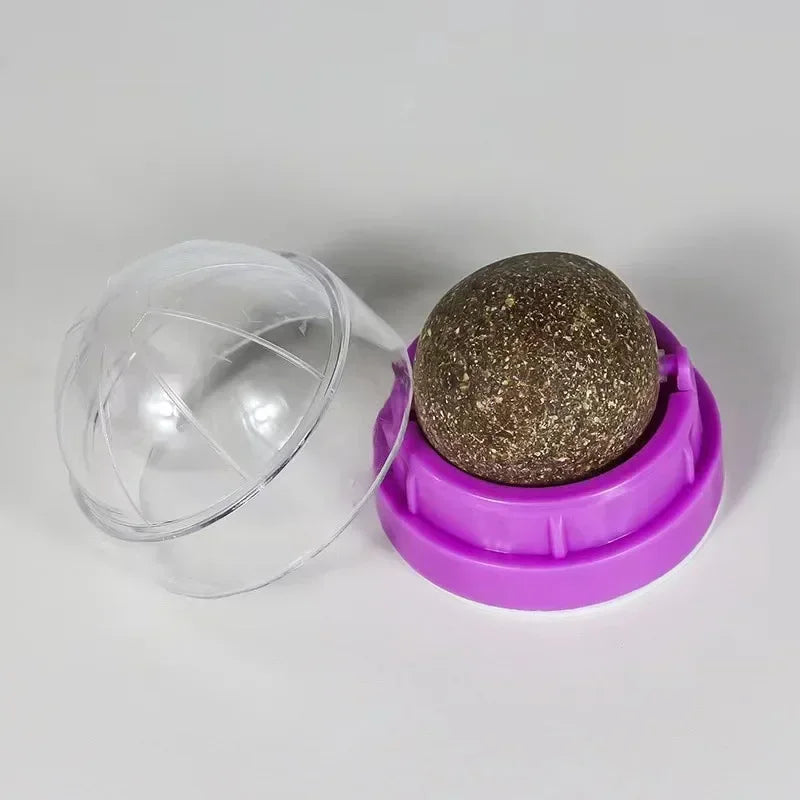 The Catnip Cat Wall Stick-on Ball Toy Scratchers Treats Healthy Natural Removes Balls To Promote Digestion Cat Grass Snack BLYNTRA