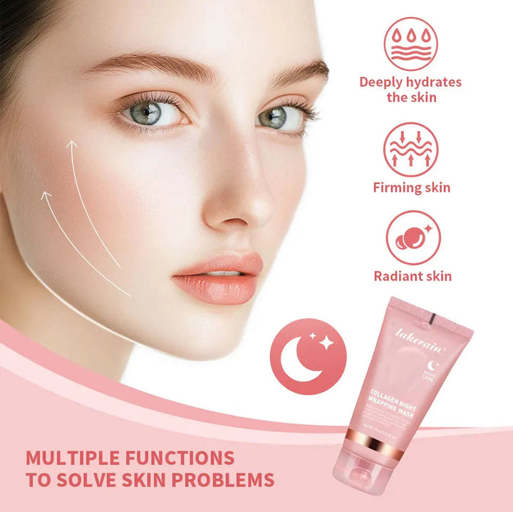 75ml Collagen Peel-off Mask Night Wrapping Facial Mud Firming mask Daily 100g Collagen Jelly Cream Hydrolyzed Collagen Skin Care BLYNTRA