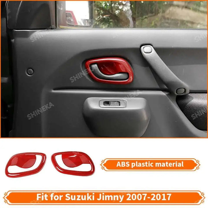 SHINEKA Car Red Interior & Exterior Decoration Cover fit for Suzuki Jimny 2007 2008 2009 2010 2011 2012 2013 2014 2015 2016 2017 BLYNTRA