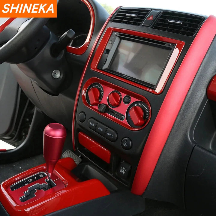 SHINEKA Car Red Interior & Exterior Decoration Cover fit for Suzuki Jimny 2007 2008 2009 2010 2011 2012 2013 2014 2015 2016 2017 BLYNTRA