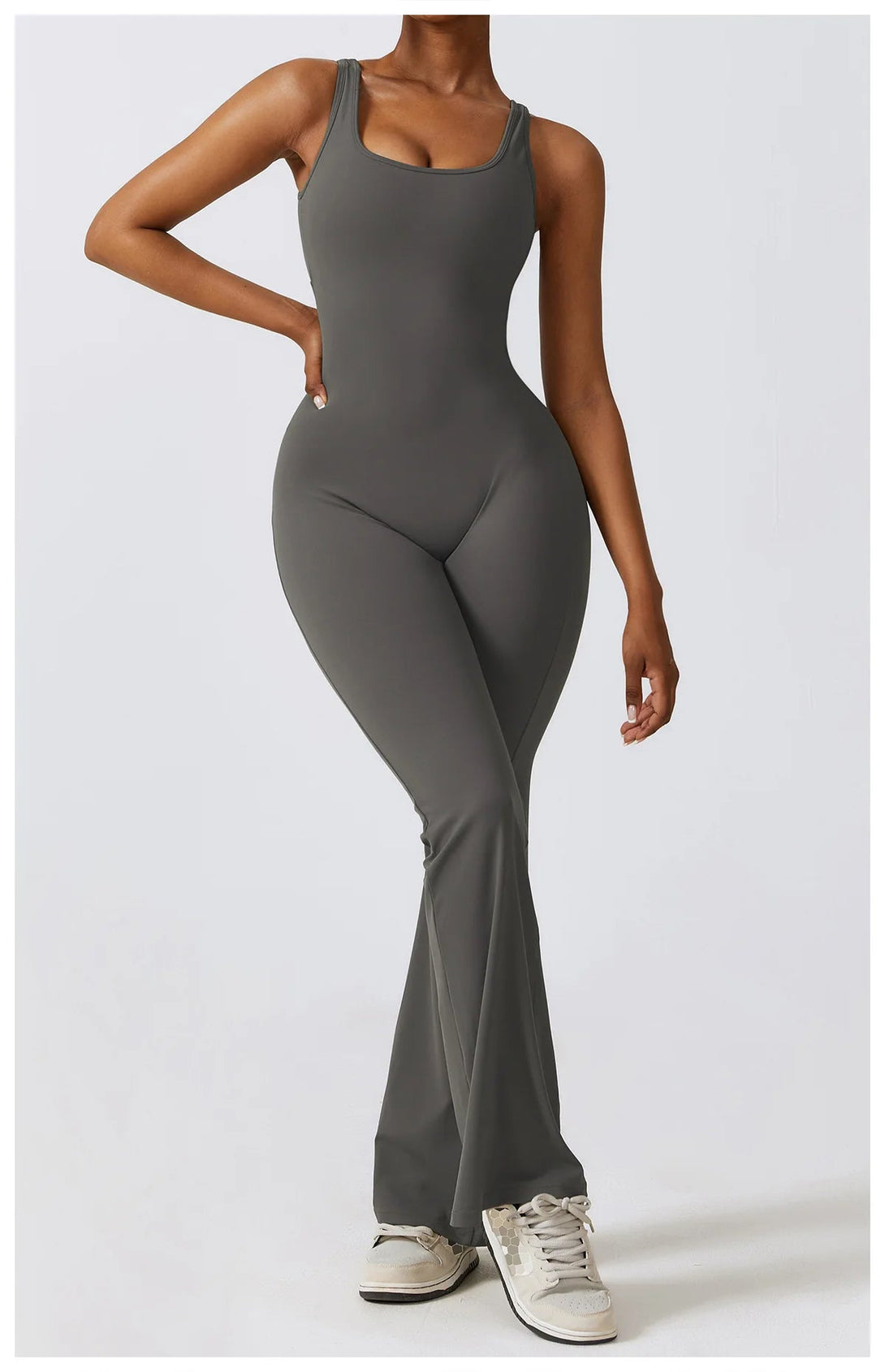 FlexGlam V-Back Fitness Jumpsuit SHOPPING HUB