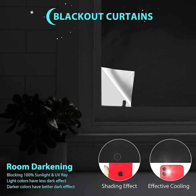 BLYNTRA Total Blackout Window Film – Removable 100% Light Block BLYNTRA